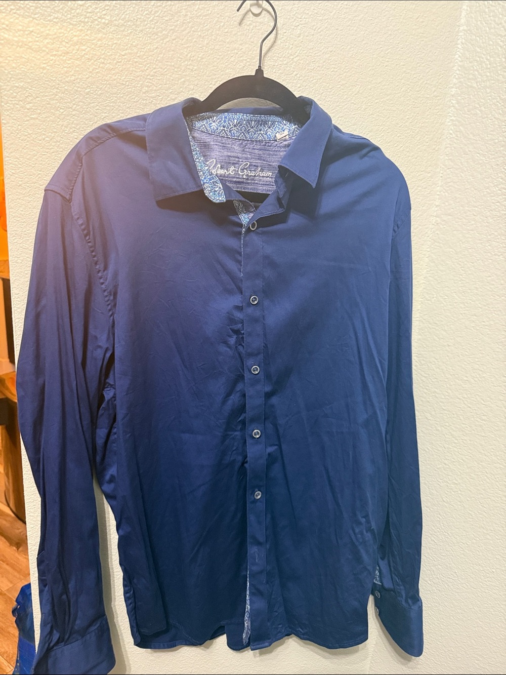 Robert Graham Deep Navy Long-Sleeve Dress Shirt